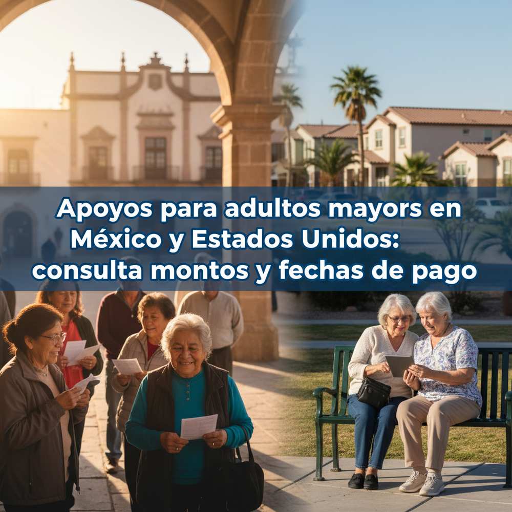 Apoyos para adultos mayores en México y Estados Unidos: consulta montos y fechas de pago